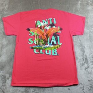 Anti Social Social Club Shirt Mens Large Pink 5:44 AM ASSC Short Sleeve Made USA